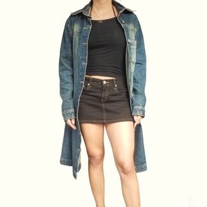 Vintage JDL long jean jacket denim coat size 4